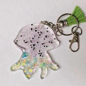 Handmade jellyfish resin keychain